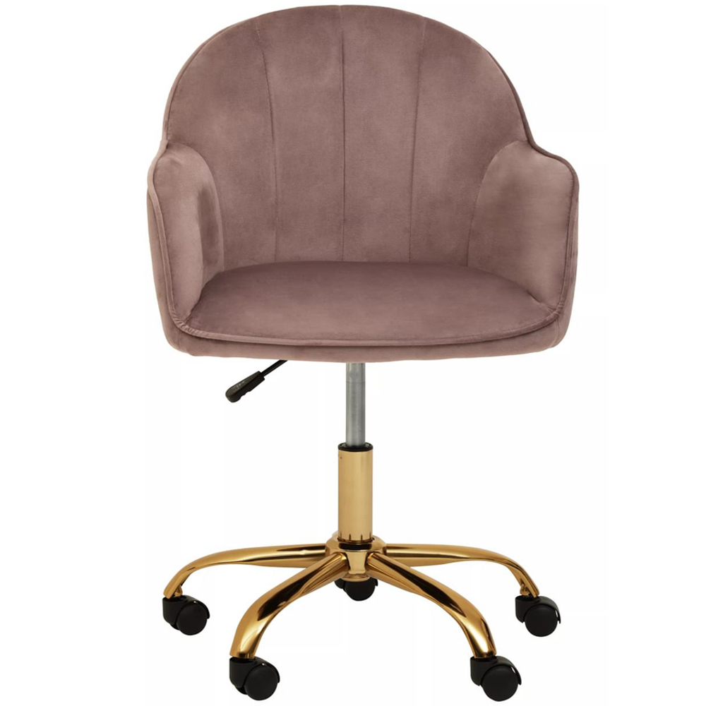 Interiors by Premier Brent Pink and Gold Swivel Home Office Chair Image 4