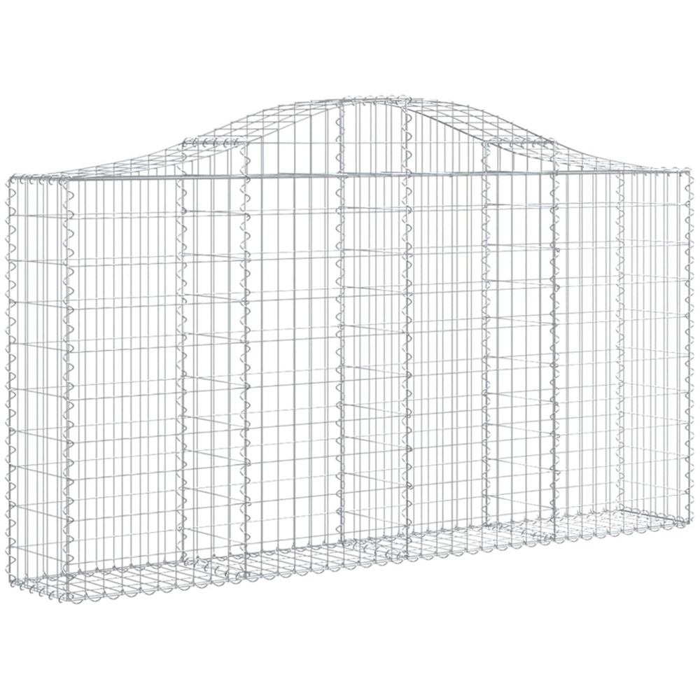 vidaXL Silver Galvanised Iron Arched Gabion Basket 200 x 30 x 100/120cm 5 Pack Image 1
