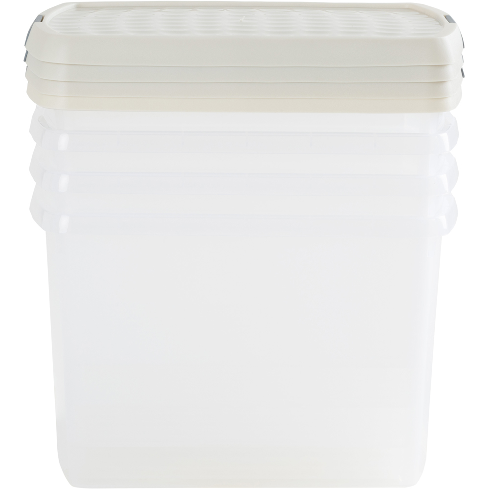 Wham Clip 21.5L Clear Stone and Slate Grey Rectangular Storage Box with Lid 4 Pack Image 5