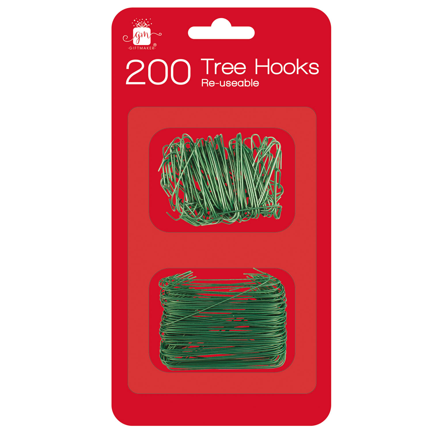 Pack of 200 Reusable Green Tree Hooks Image