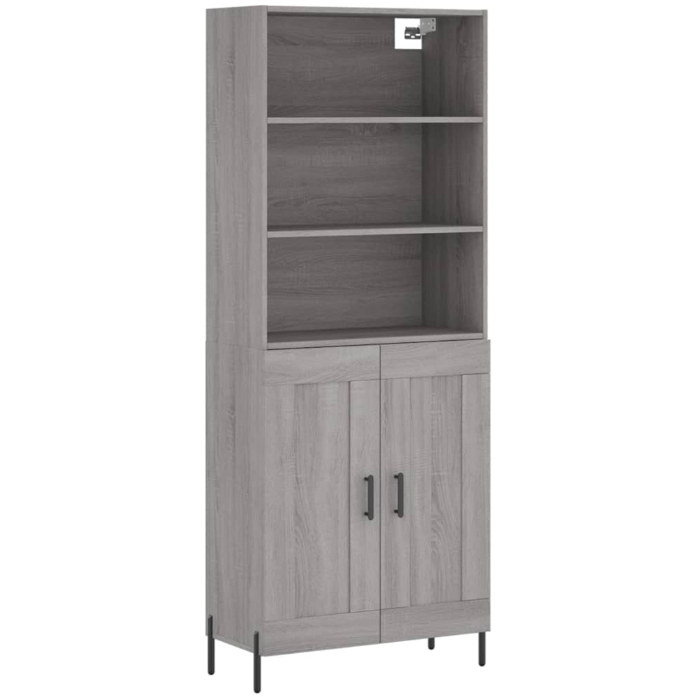 vidaXL 2 Door 3 Shelf Grey Sonoma Highboard Image 2