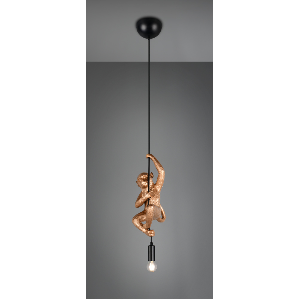 TRIO Fips Gold Monkey Ceiling Pendant Light Image 2
