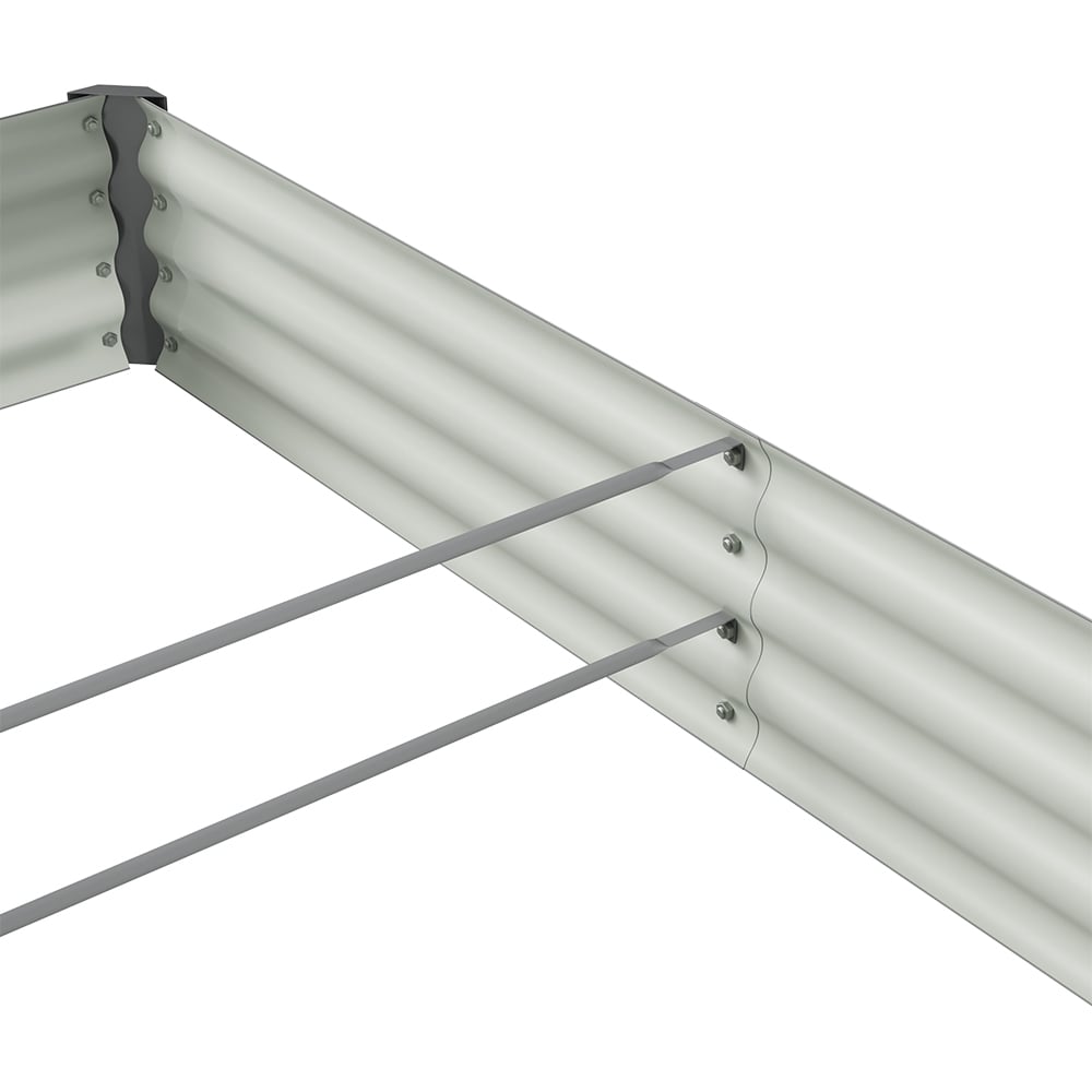Living and Home Grey Large Rectangular Galvanised Steel Raised Garden Bed 180 x 90cm Image 4