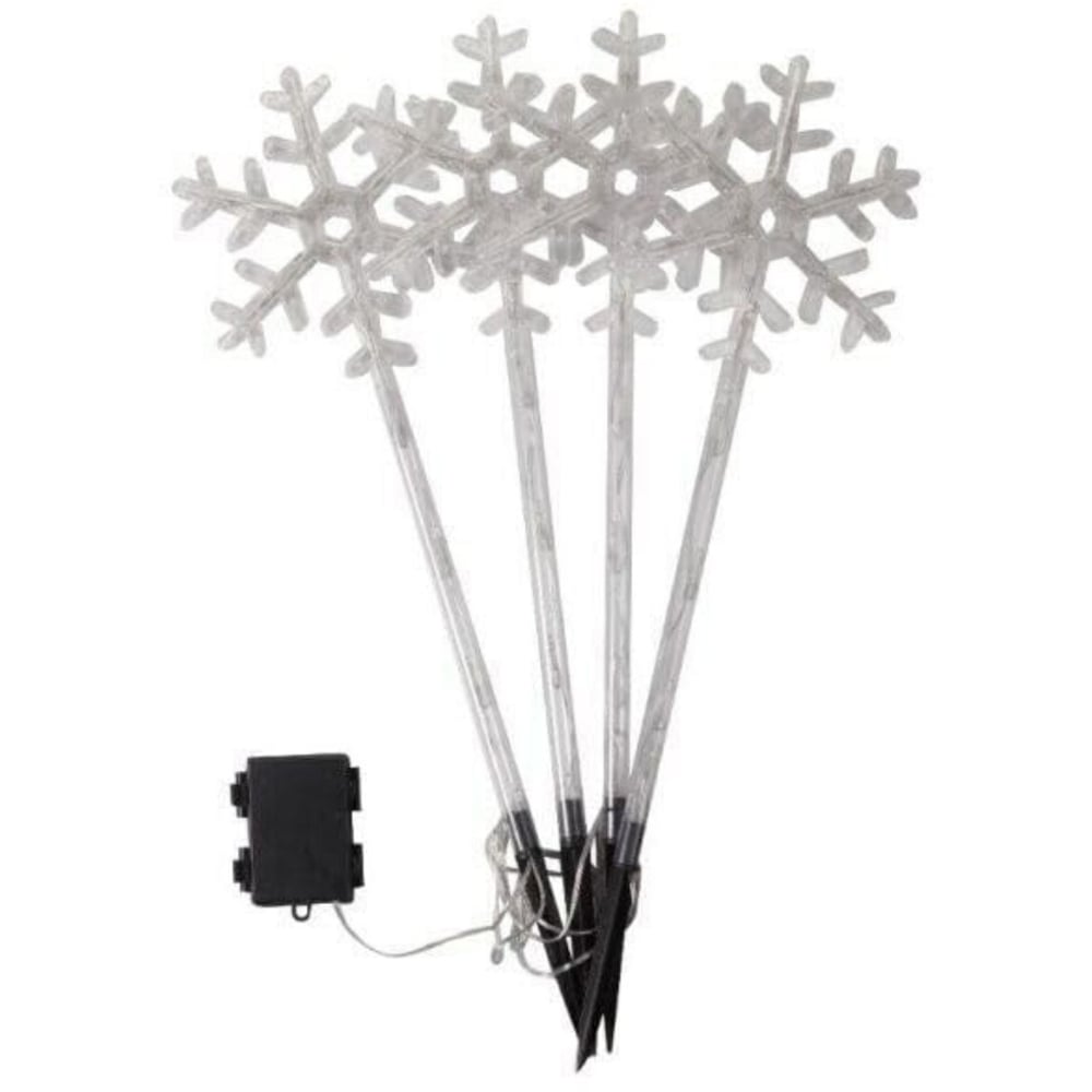 Marco Paul 4 Piece 64 Multicolour LED Snowflake Christmas Stake Light Image 2