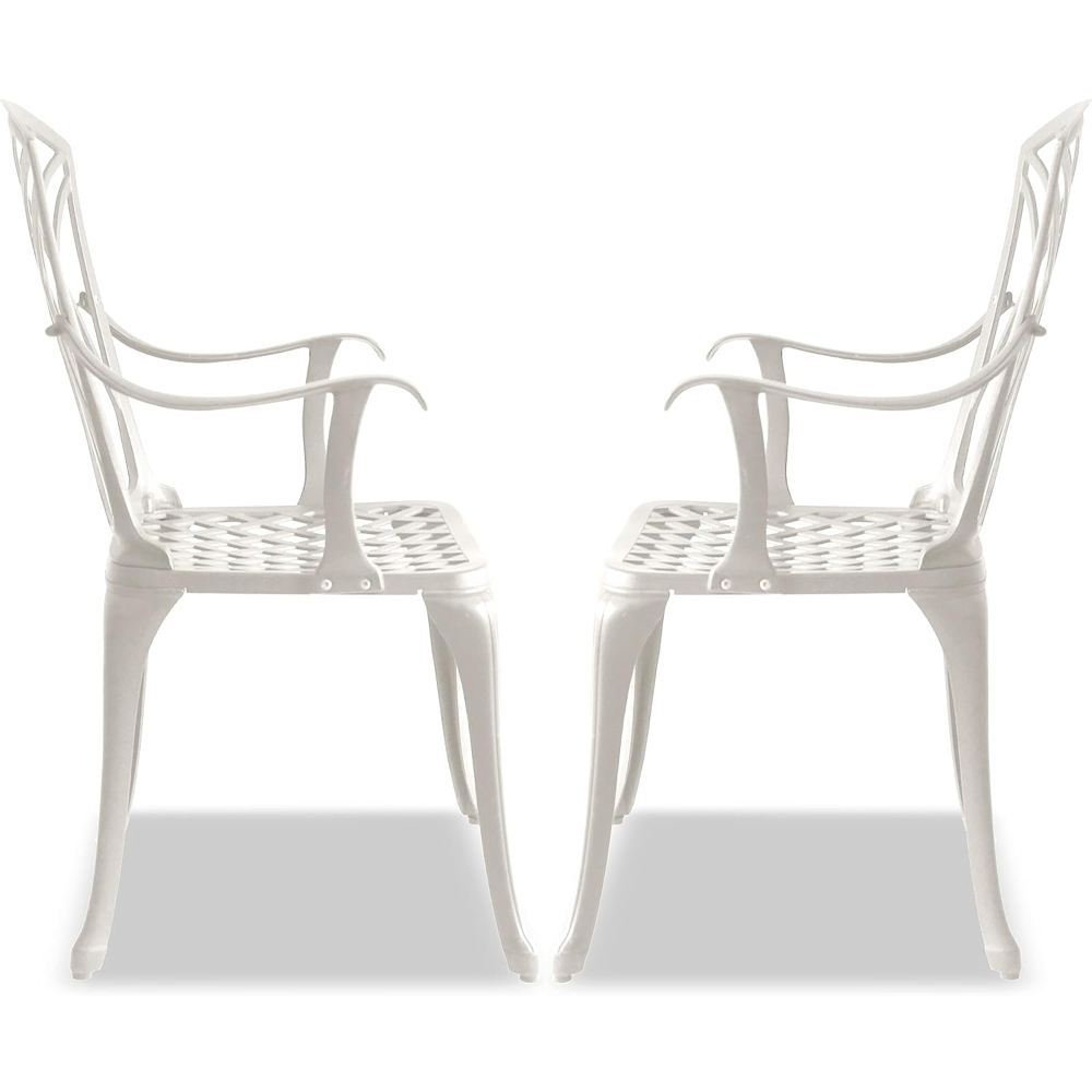 Centurion Oshowa Set of 2 White Garden Bistro Chairs with Armrests Image 5