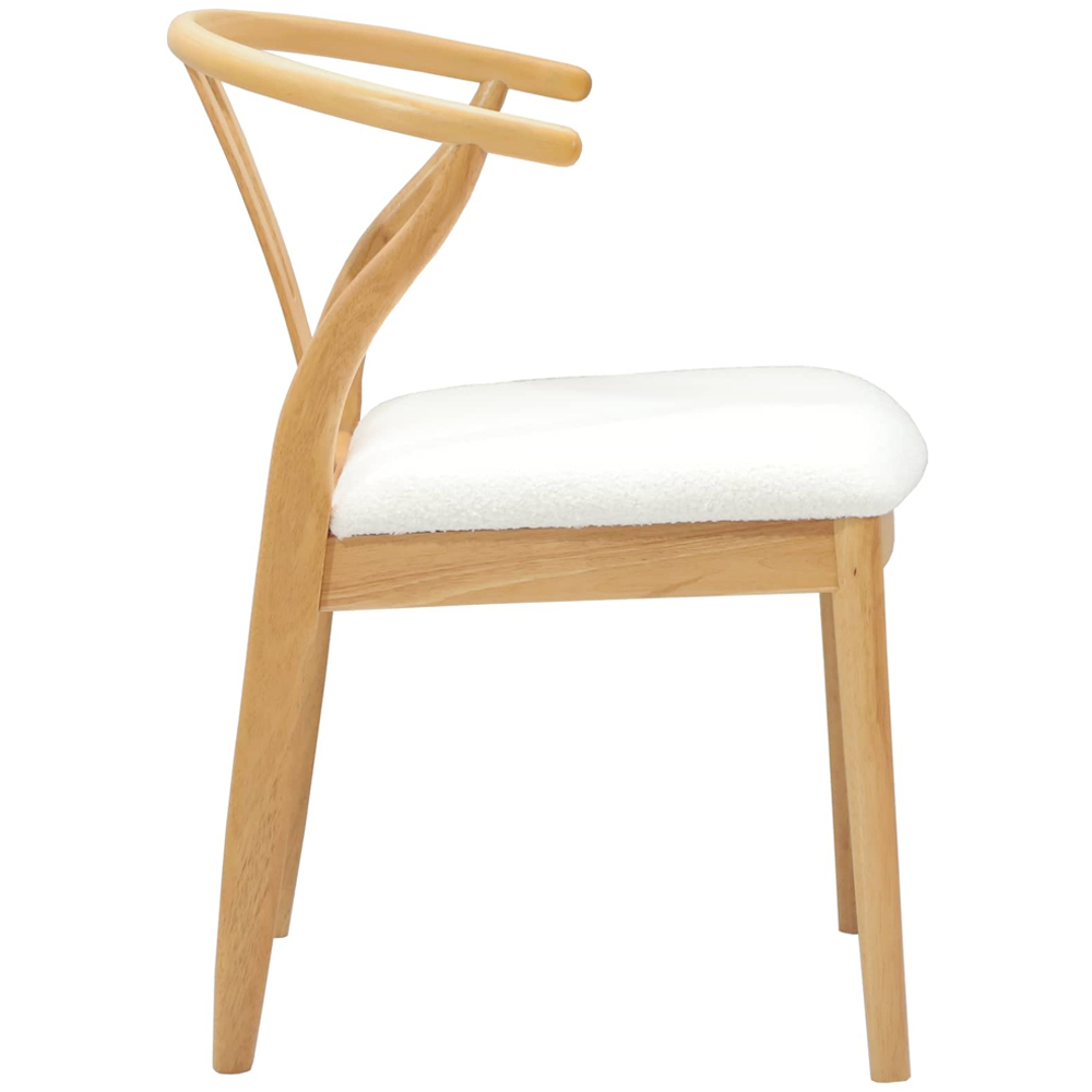 vidaXL Set of 2 Natural and White Rubberwood Curved Vintage Dining Chairs Image 6