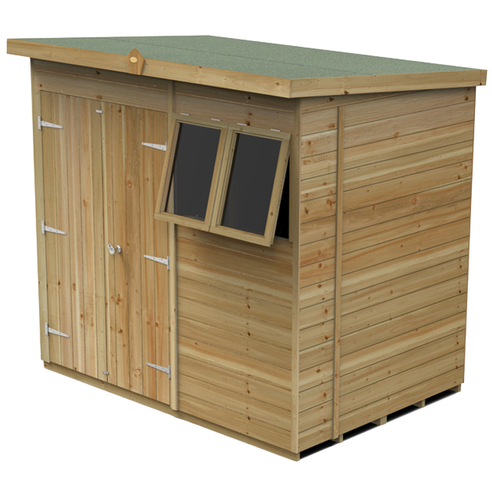 Forest Garden Timberdale 7 x 5ft 2 Opening Pent Shed Image 1