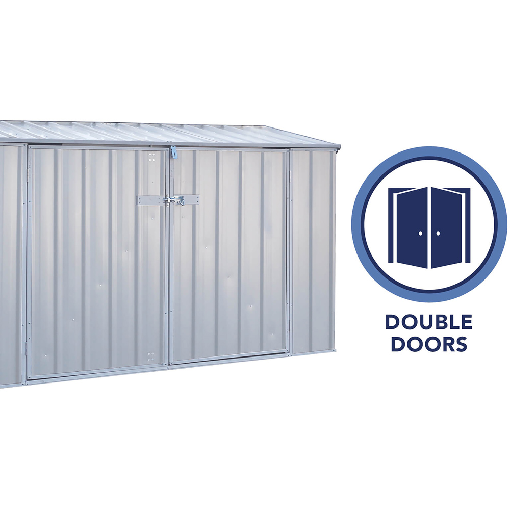 Mercia Absco 7.4 x 2.5ft Zinc Double Door Metal Bike Shed Image 4