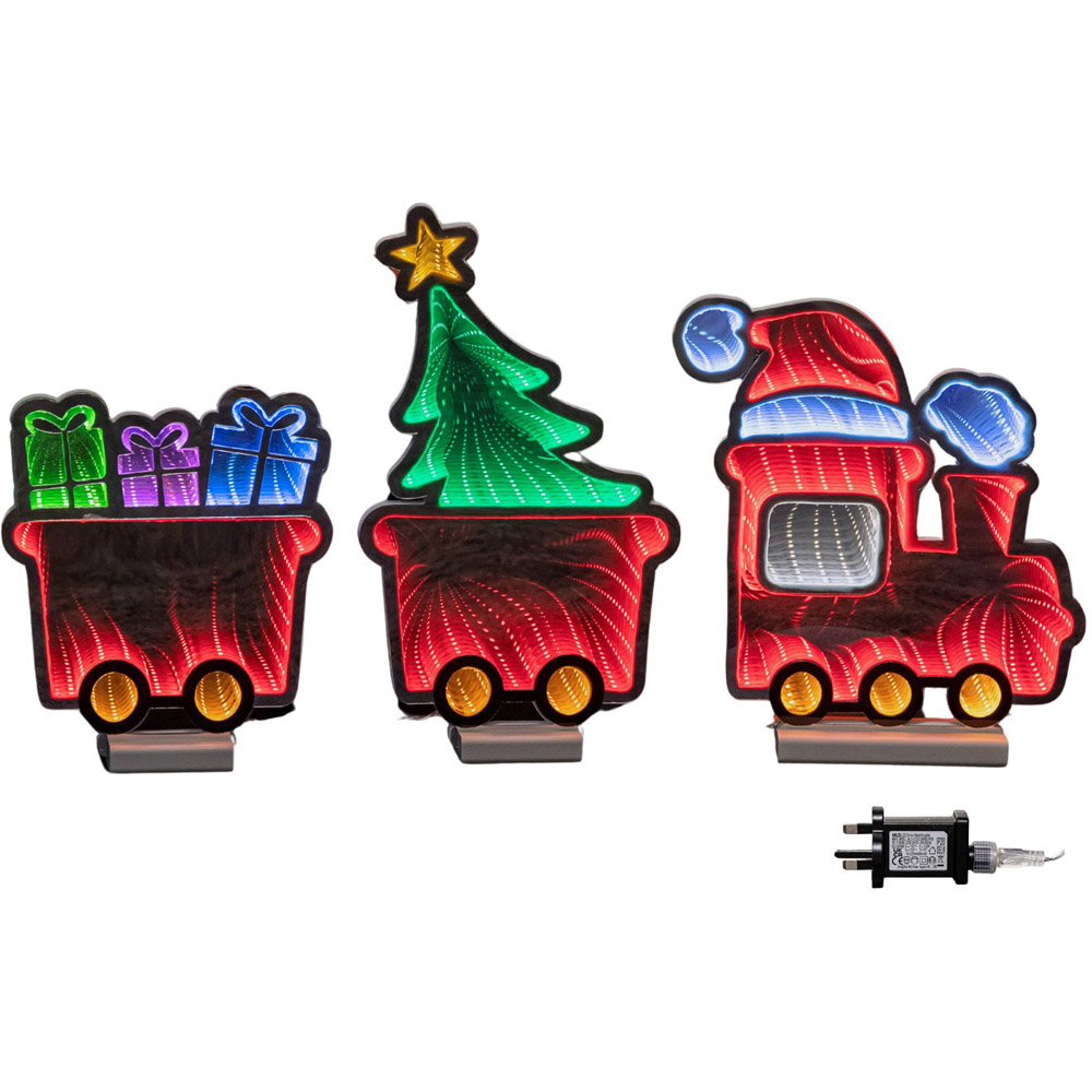 Samuel Alexander Infinity Christmas Train with 2 Carriages on Wood Base 70cm Image 2