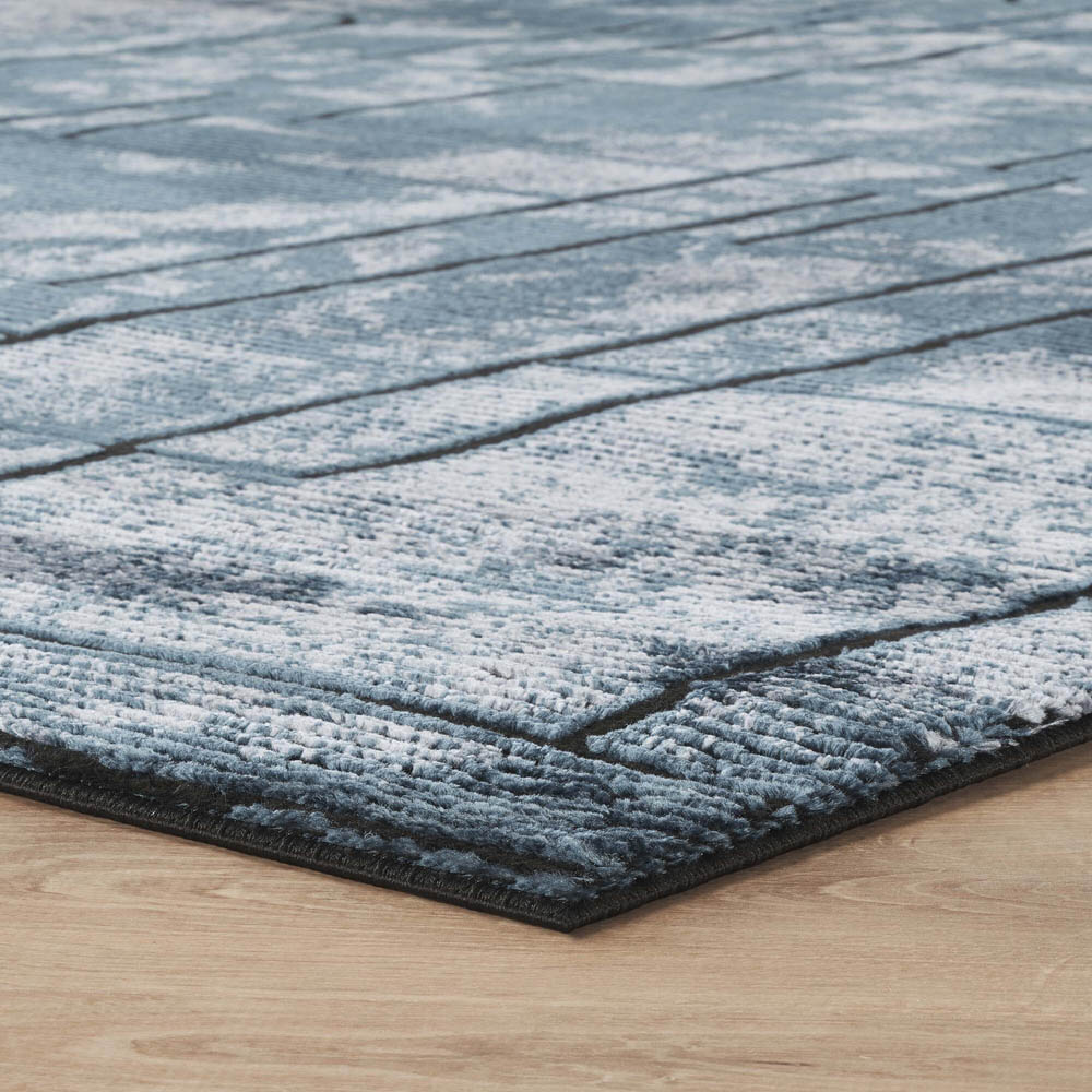 Desire Rugs Belgravia Metallic Sheen Modern Cobble Design Navy Rug 120 x 170cm Image 3
