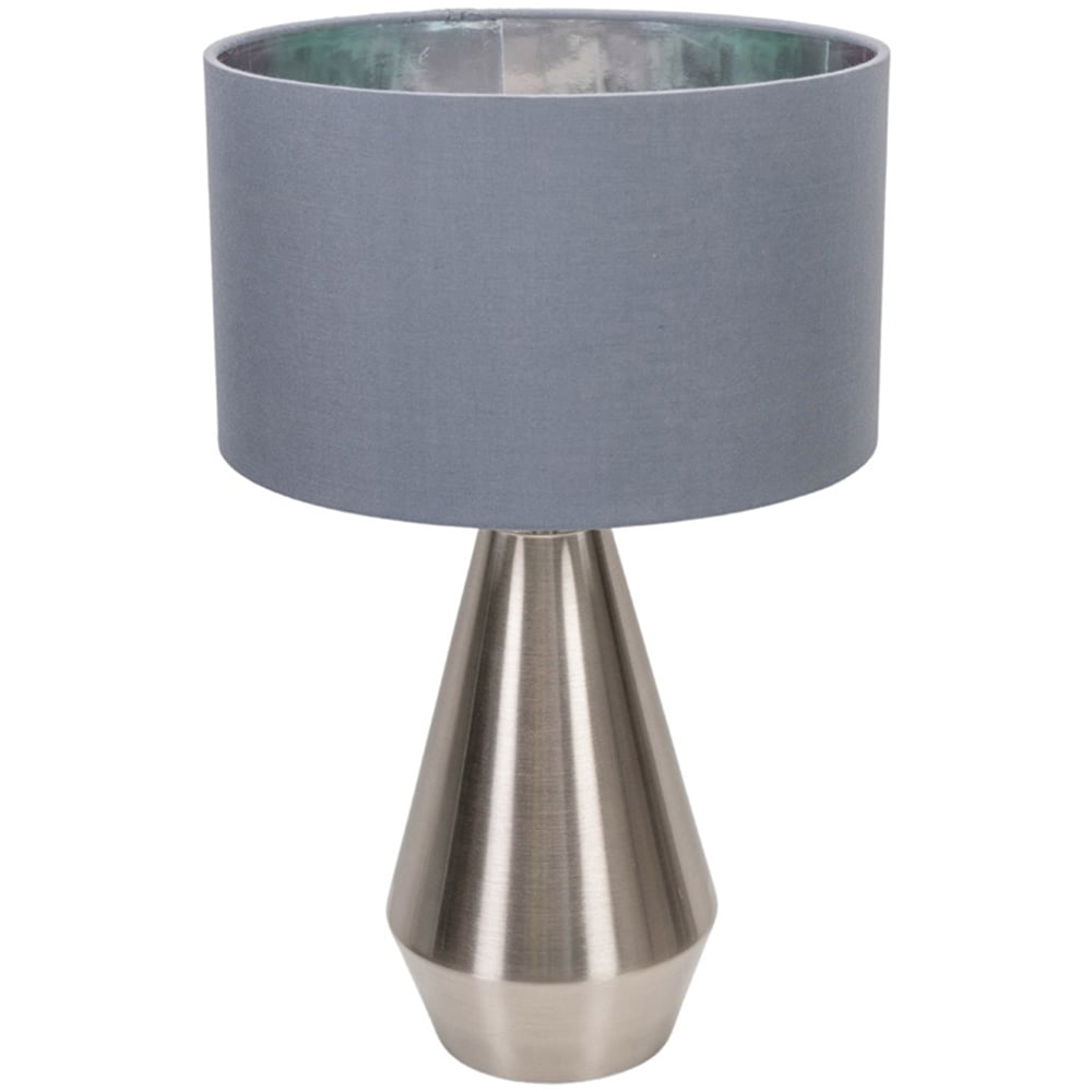 ValueLight Jax Grey Chrome Inner Shade Chrome Dimmable LED Touch Table Lamp Image 1