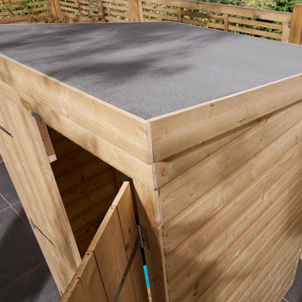 Rowlinson 4 x 4ft Double Door Shiplap Pent Shed Image 7