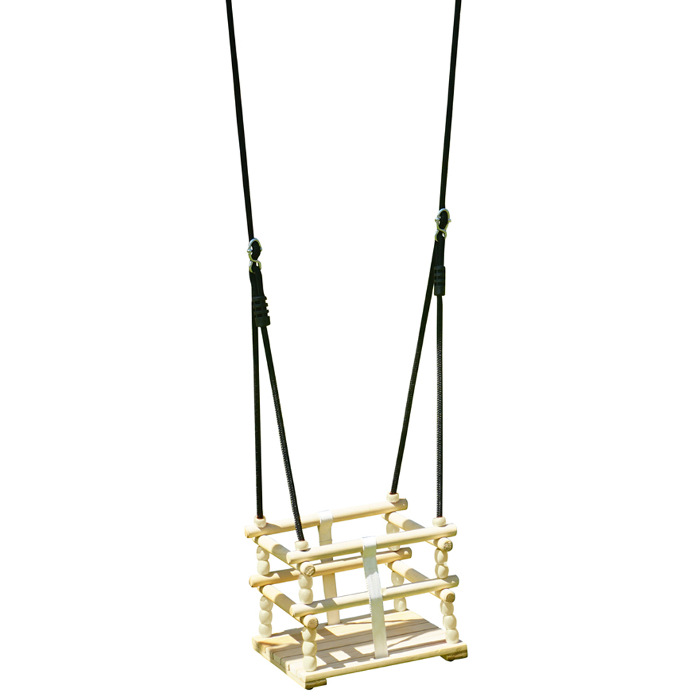 Soulet Ambre Kids Wooden Seat Adjustable Double Swing Set Image 5
