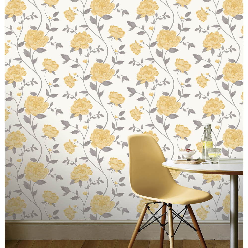 Wilko Isabel Bloom Yellow Wallpaper Image 2