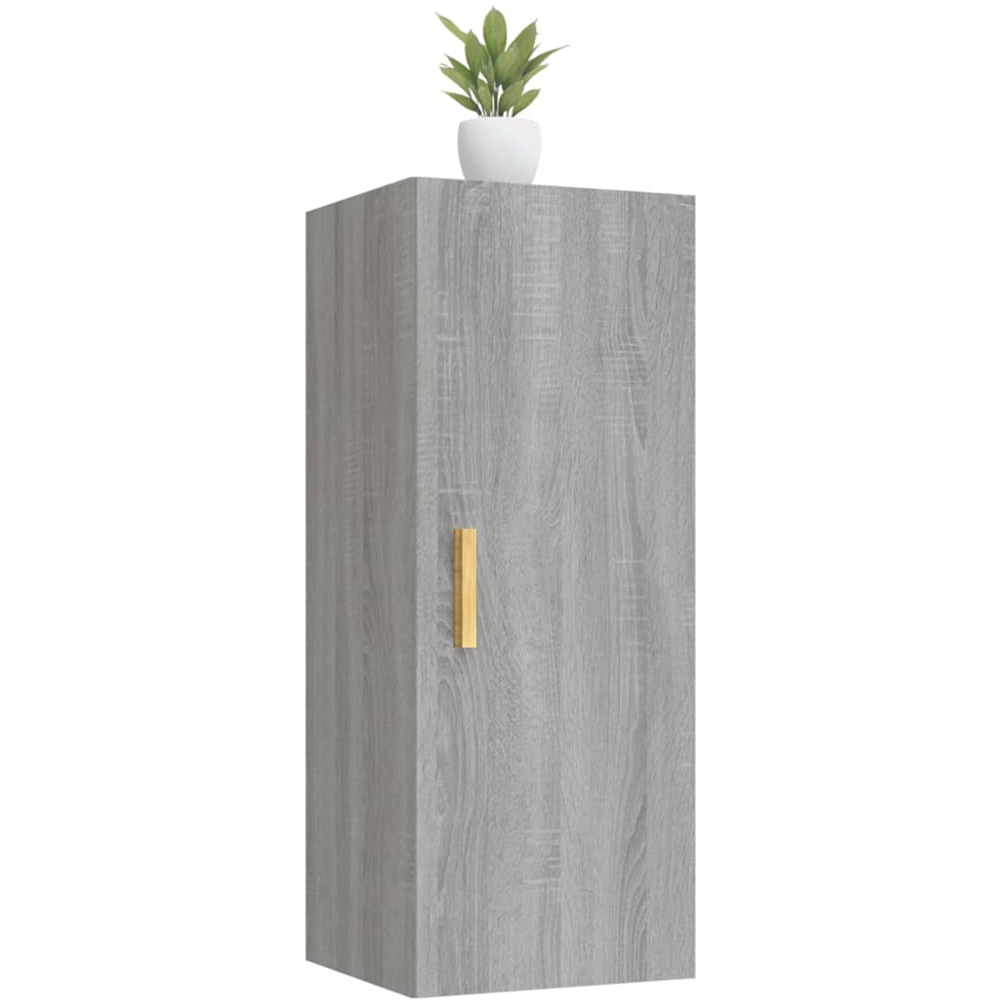 vidaXL Single Door Grey Sonoma Wall Cabinet with Gold Handle Image 3