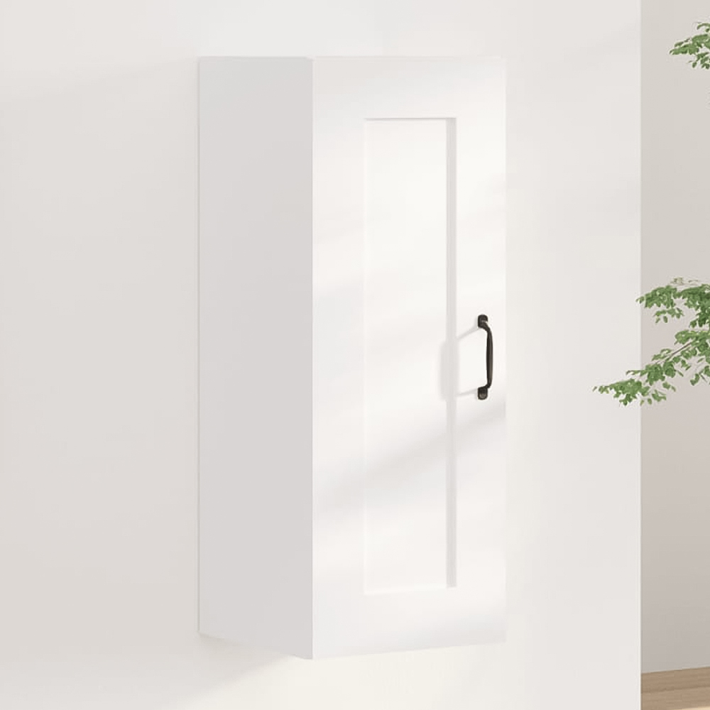 vidaXL Single Door White Wall Cabinet Image 1