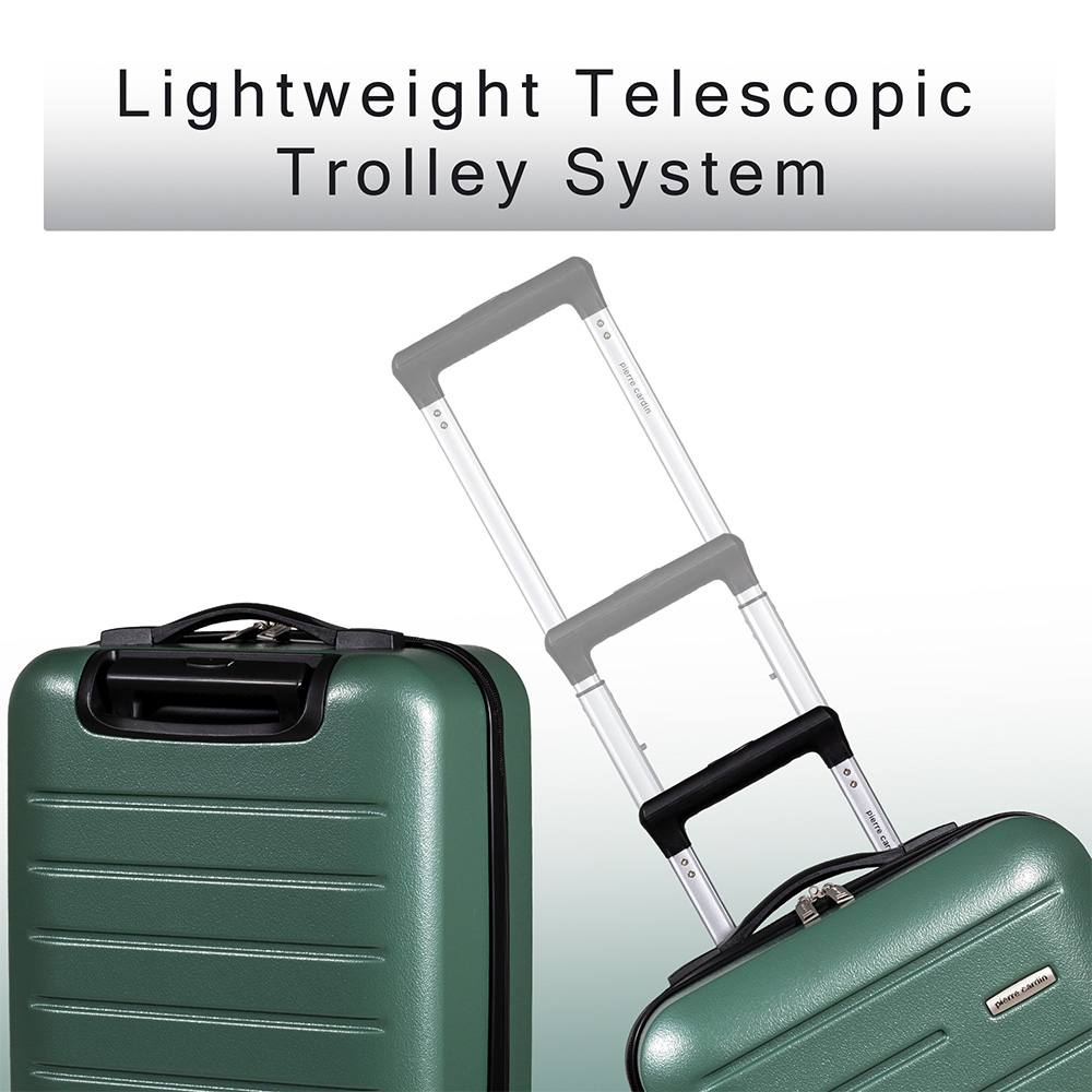Pierre Cardin Set of 2 Green Lightweight Hard Shell Trolley Suitcase and Mini Vanity Case Set Image 7