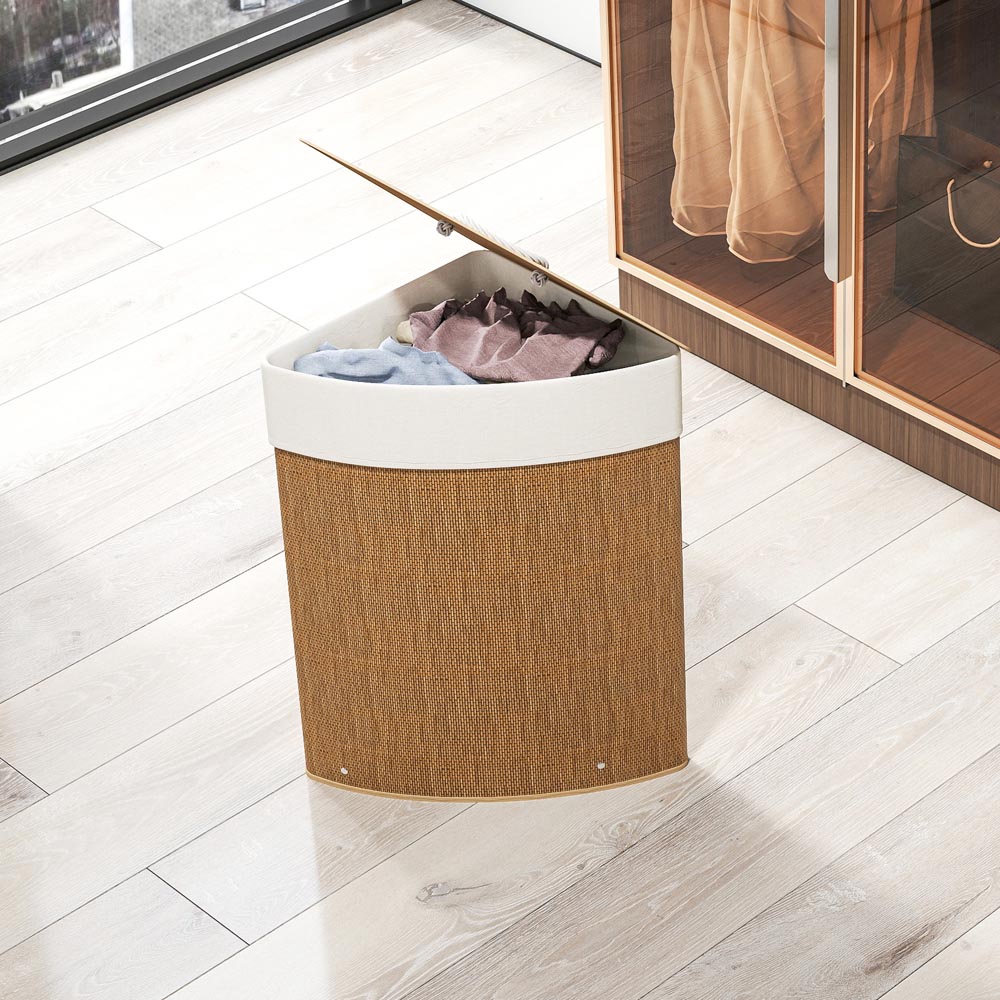 HOMCOM Brown Laundry Hamper 55L Image 5
