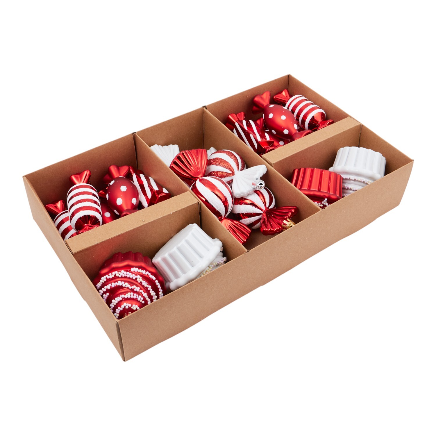 Set of 20 Candy Cane Lane Bauble Pack Red Image 1