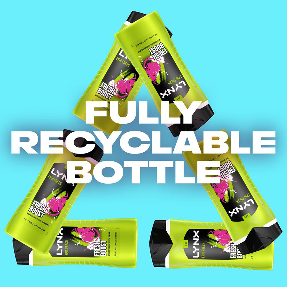 Lynx Epic Fresh Grapefruit and Tropical Pineapple Shower Gel 500ml 3 Pack Image 5