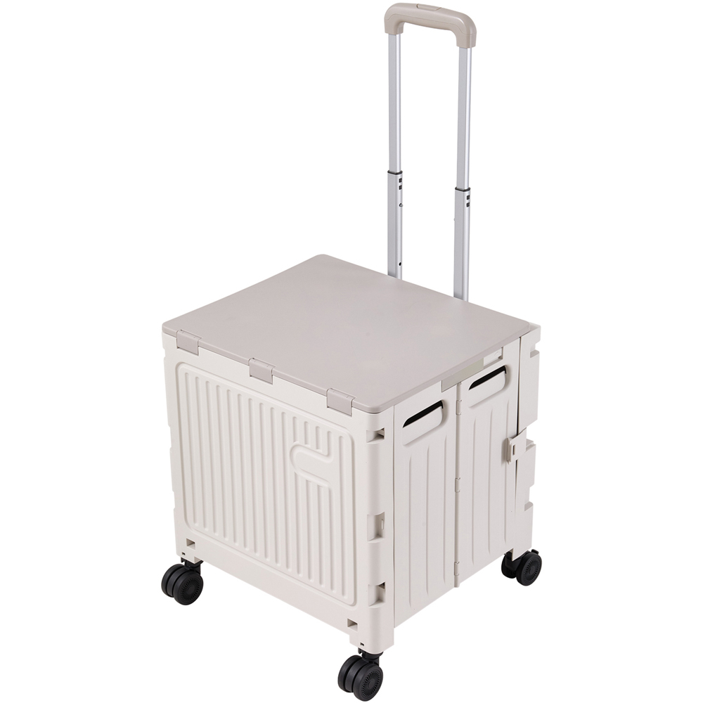 Living and Home Grey White Foldable Shopping Trolley 55L Image 1