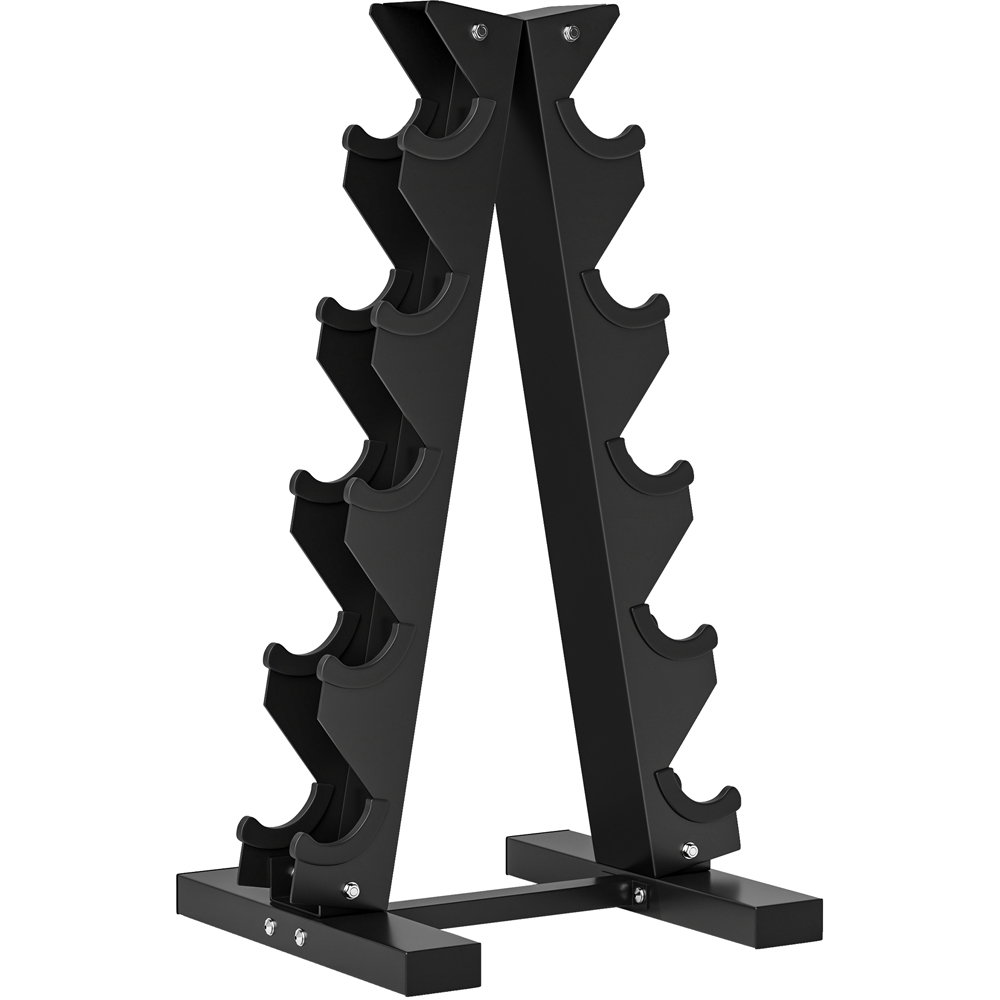 SPORTNOW 5 Tier Black Dumbbell Storage Rack Image 1