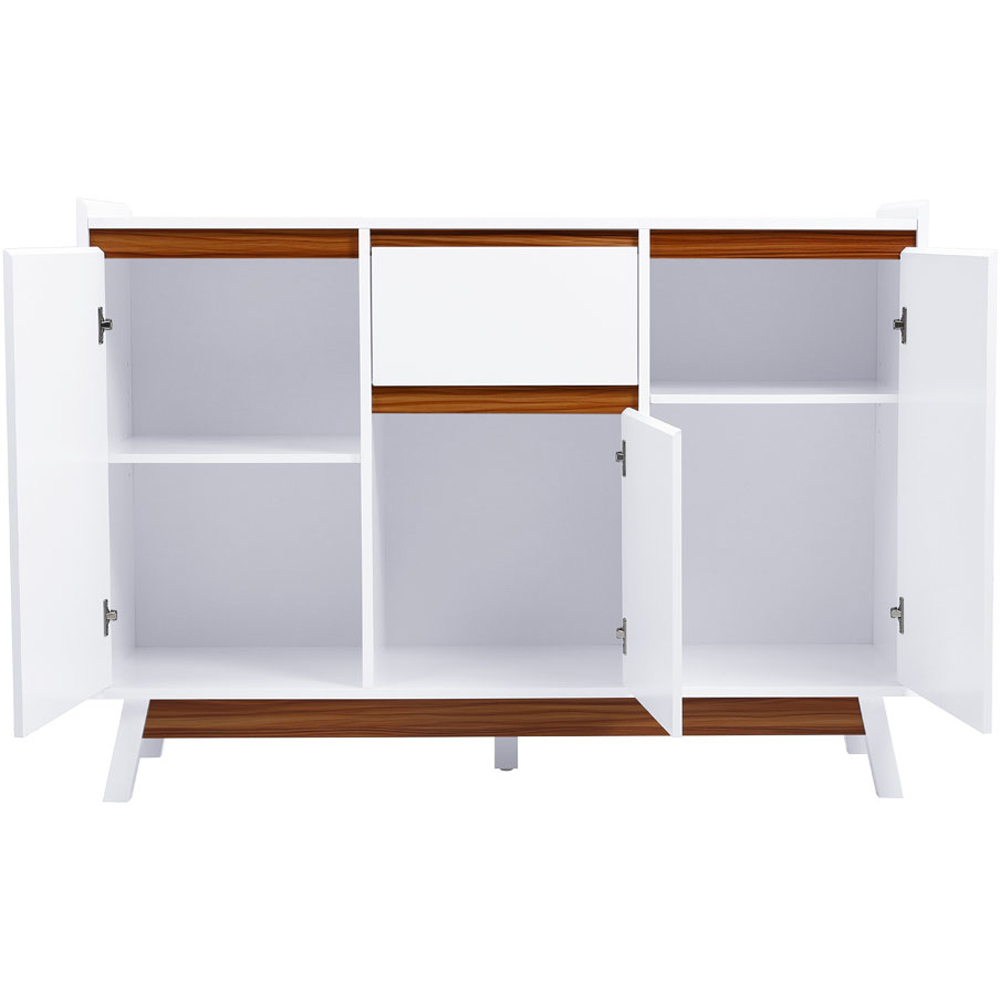 Living and Home 3 Door Single Drawer White Sideboard Image 3