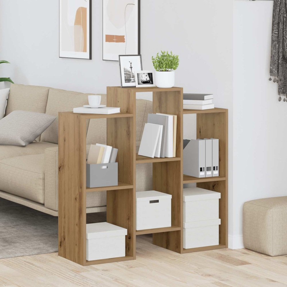 vidaXL 6 Open Shelf Artisan Oak Sideboard Image 4