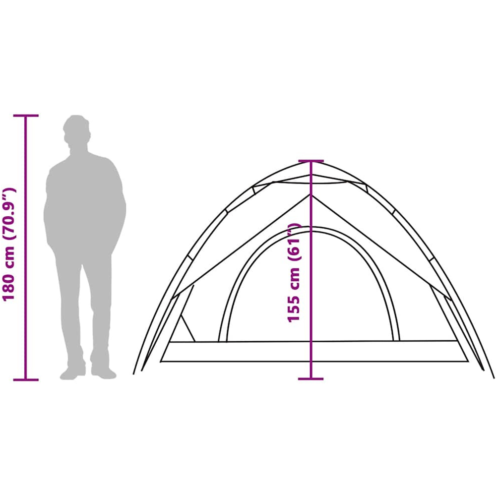 Walplus 5 Person Blackout Fabric Dome-Shaped Camping Tent with Carry Bag and Tent Rainfly White Image 9