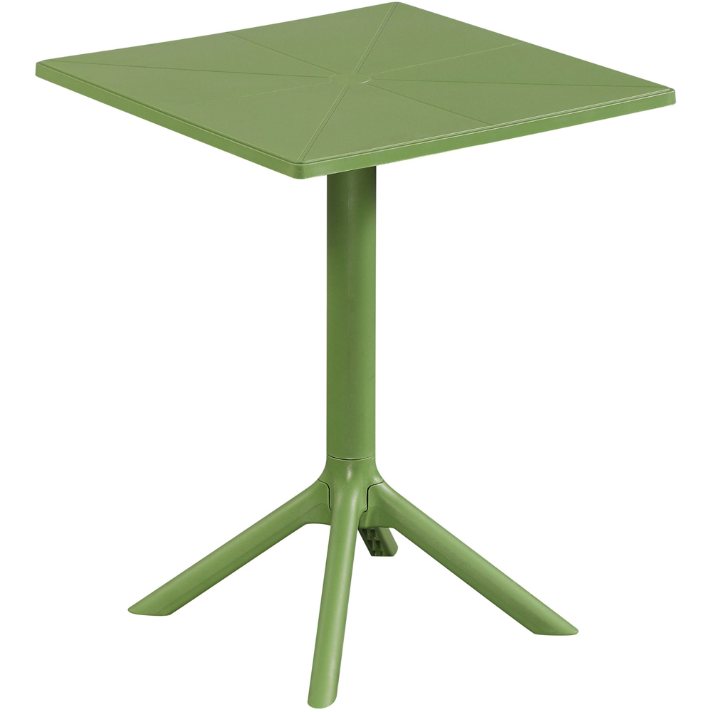 Core Products 2 Seater Moss Green Rope Back Effect Square Plastic Table Garden Bistro Set Image 3