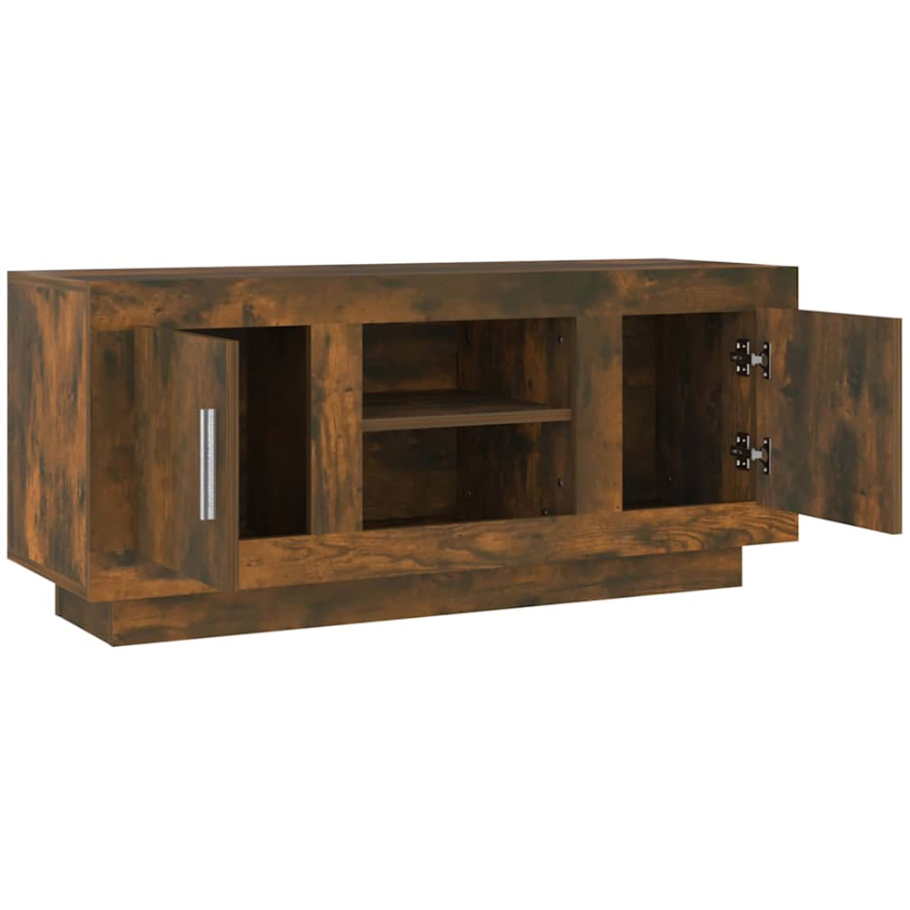 vidaXL 2 Door 2 Shelf Smoked Oak TV Cabinet Image 7