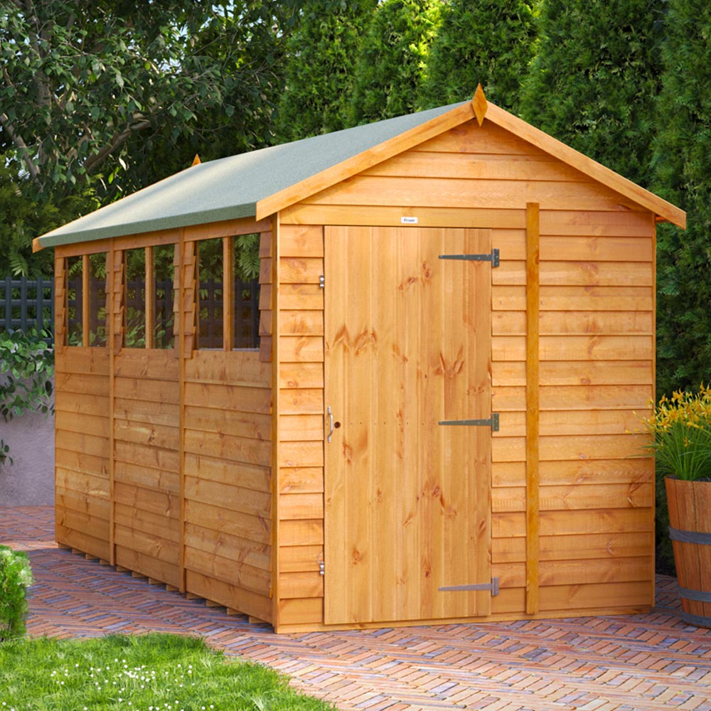 Power Sheds 12 x 6ft Overlap Apex Wooden Shed with Window Image 2