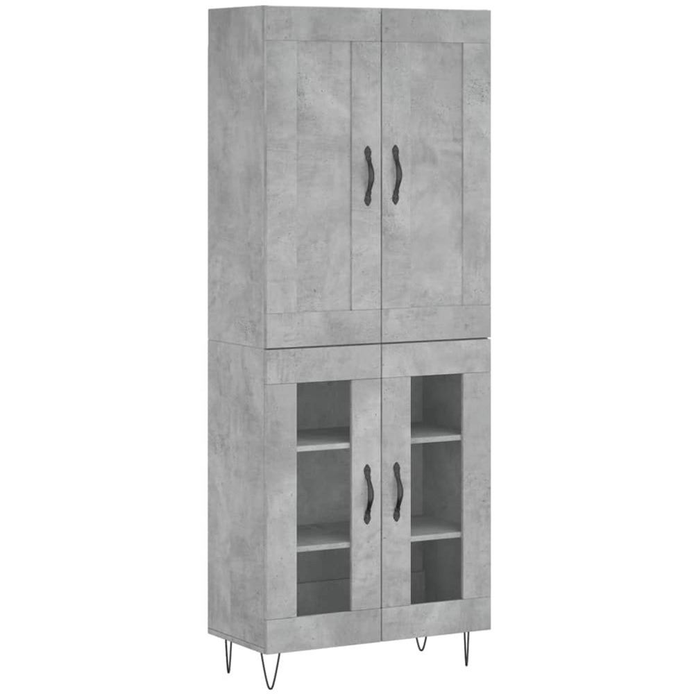 vidaXL 4 Door Concrete Grey Highboard Image 2