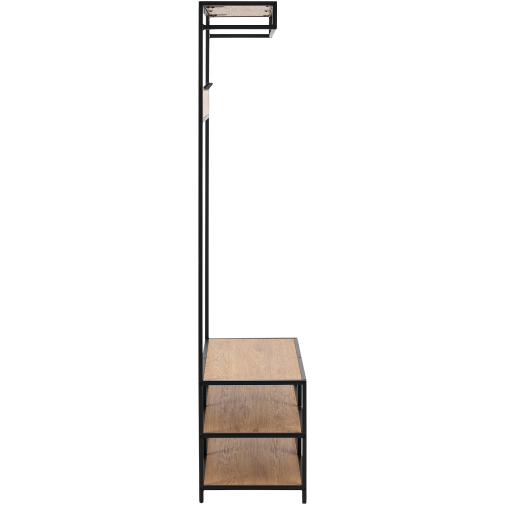 Florence Seaford 3 Shelf Black and Oak Clothes Rack Image 4