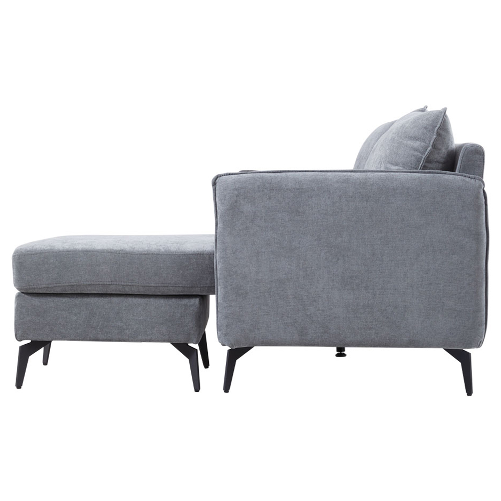 H&O Direct 3 Seater Grey Right Hand Facing Chaise Sofa Image 4