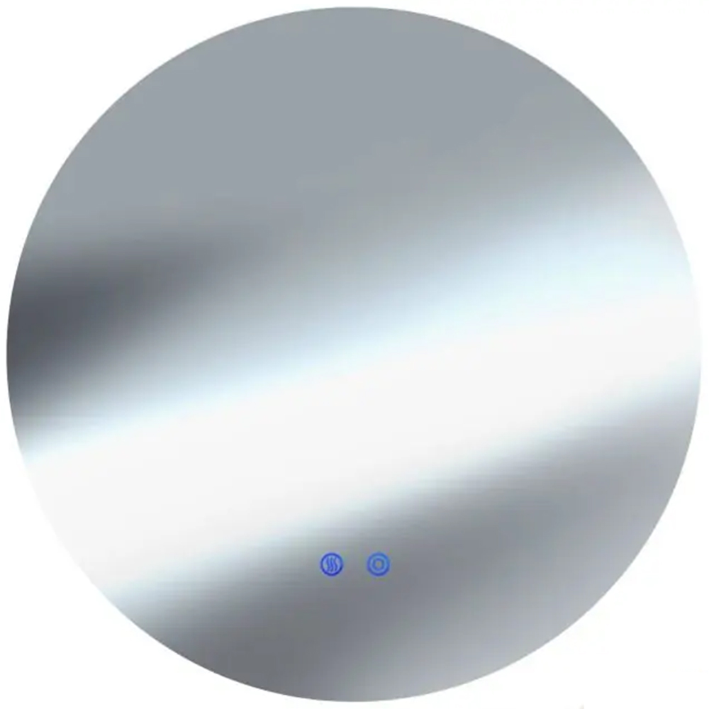 tectake Aurora Multicolour Anti-Fog Frameless Round LED Bathroom Wall Mirror 60cm Image 1