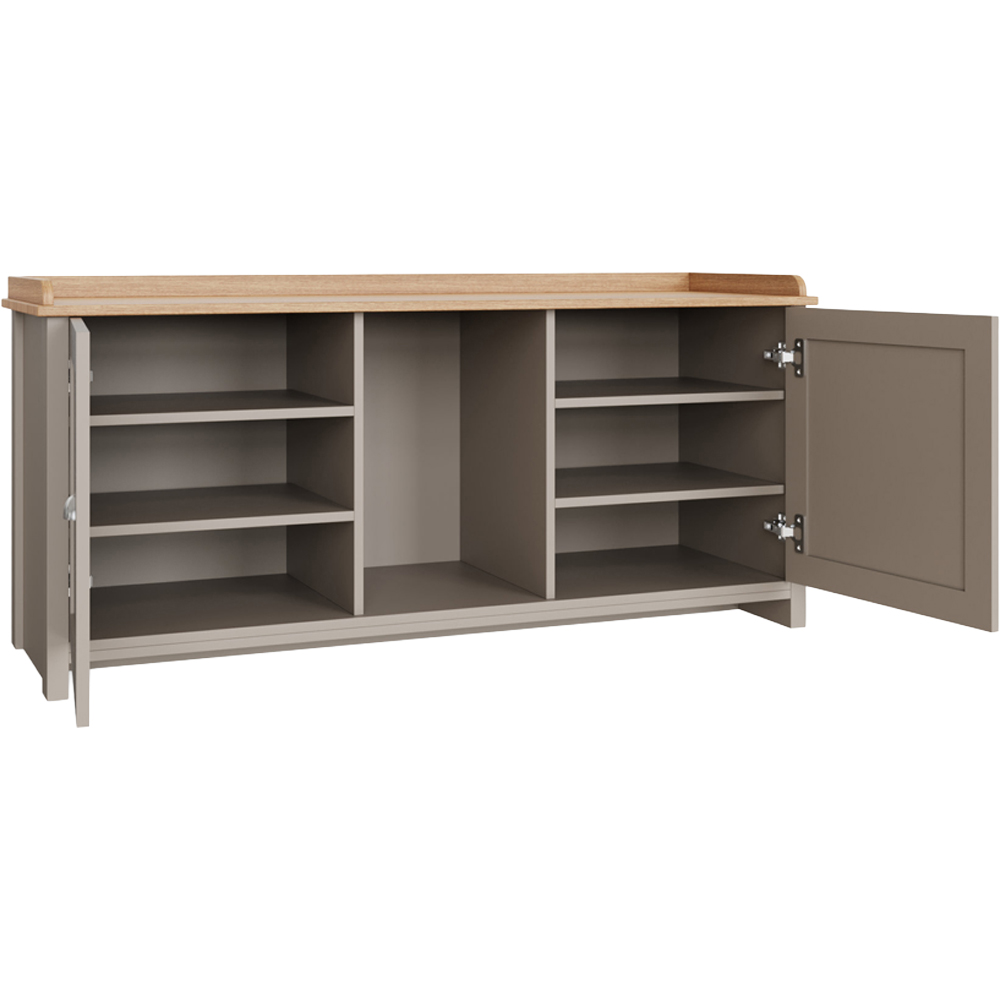 GFW Lancaster 2 Door Grey and Oak Shoe Bench Image 5