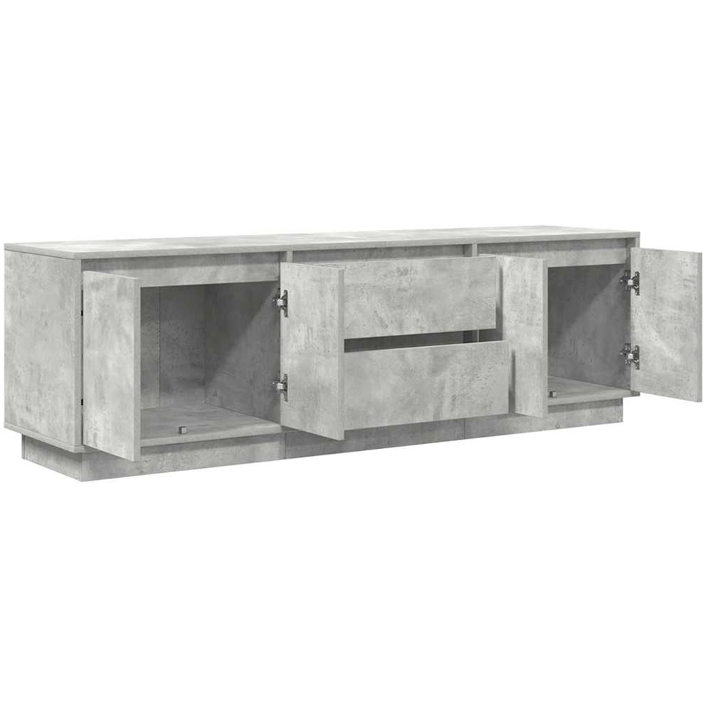 vidaXL 4 Door 2 Shelf Concrete Grey TV Cabinet with LED Lights Image 3