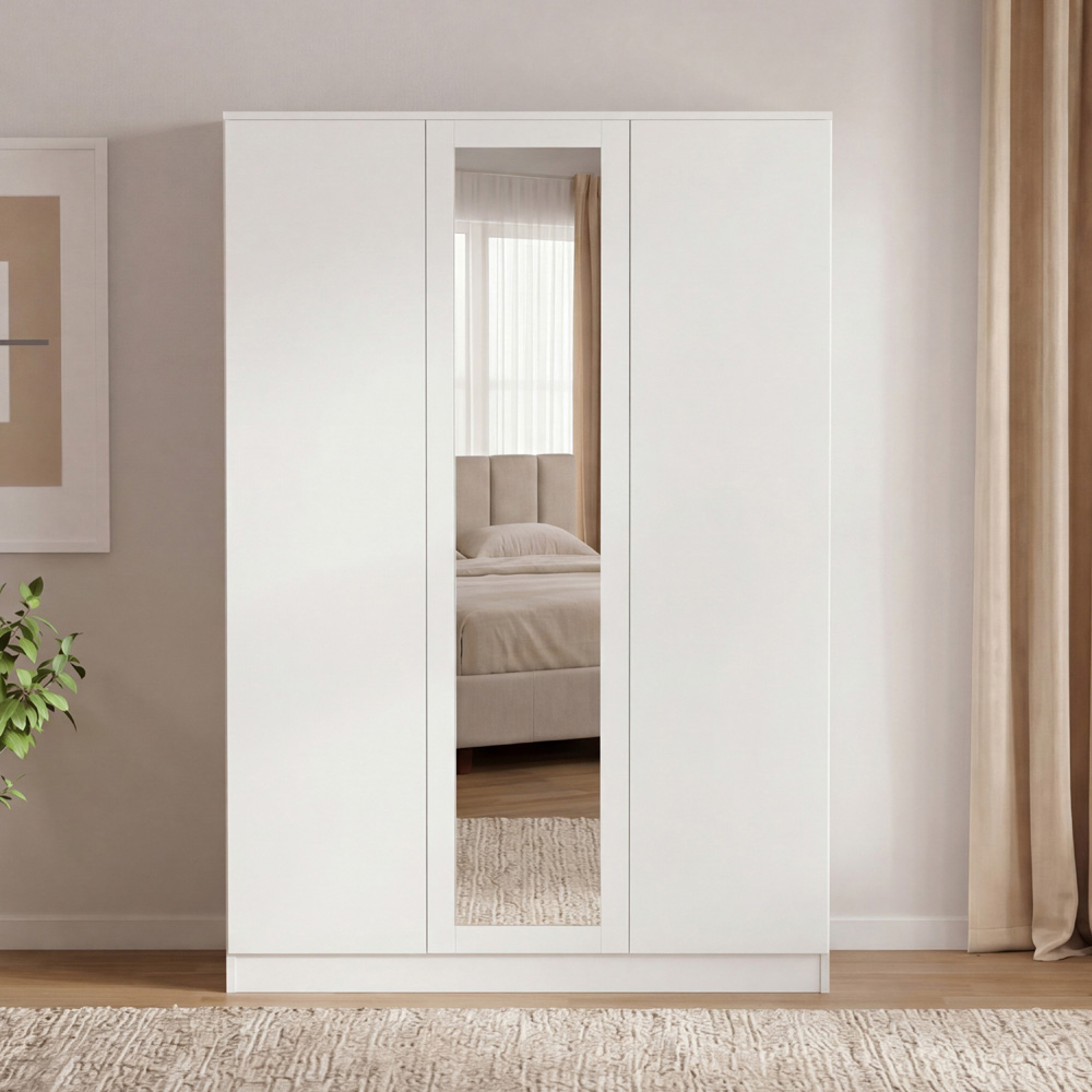 VIDA DESIGNS Denver 3 Door White Mirrored Wardrobe Image 3