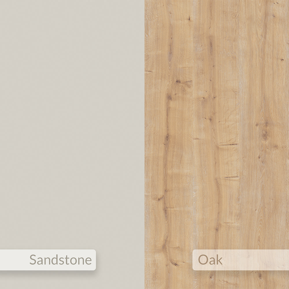 Decortie Hillary Oak and Sandstone Round Coffee Table Image 6