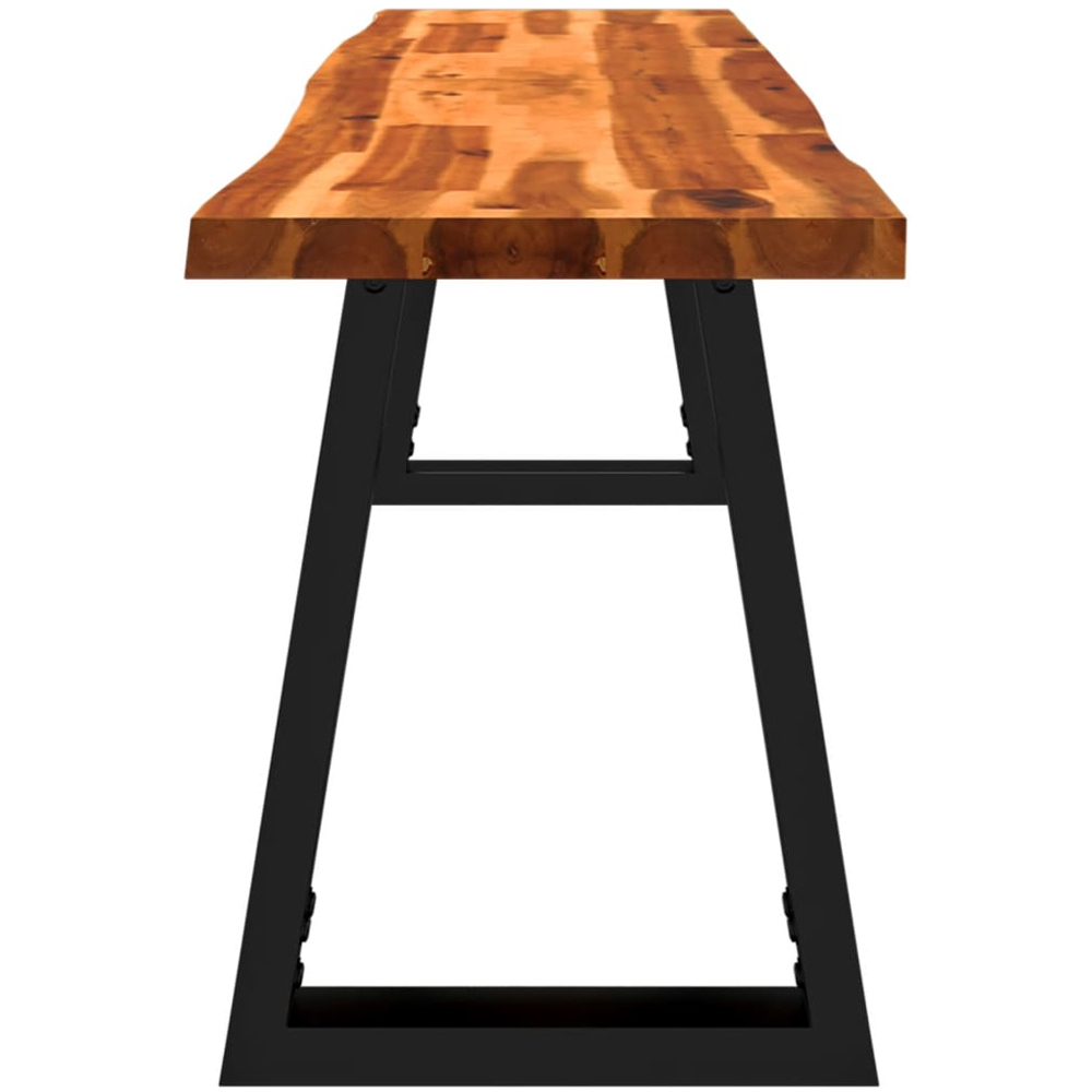 vidaXL 3 Seater Solid Acacia Wood Bench with Live Edge Image 5