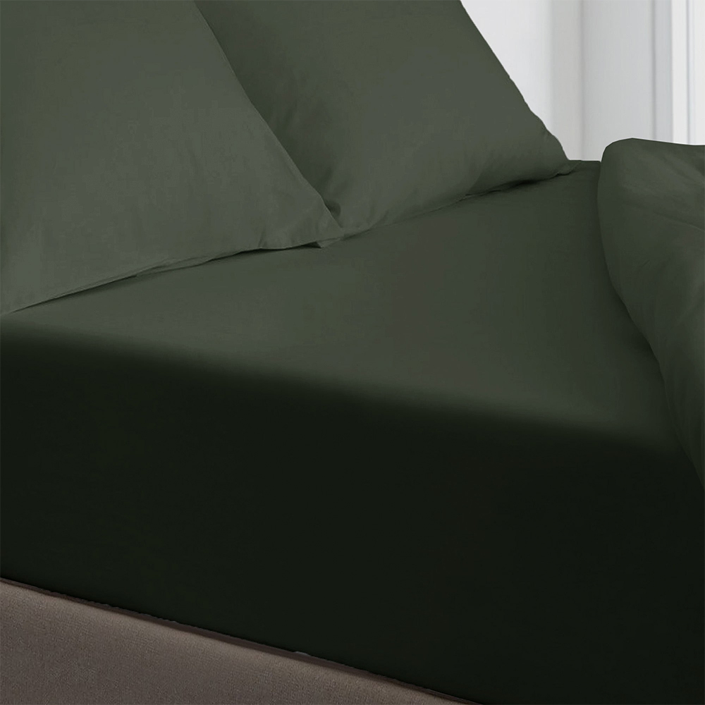 Velosso Microfibre Single Olive Fitted Sheet Image 2
