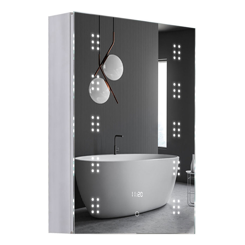 Living and Home White LED Mirror Bathroom Cabinet with Sensor Switch Image 4