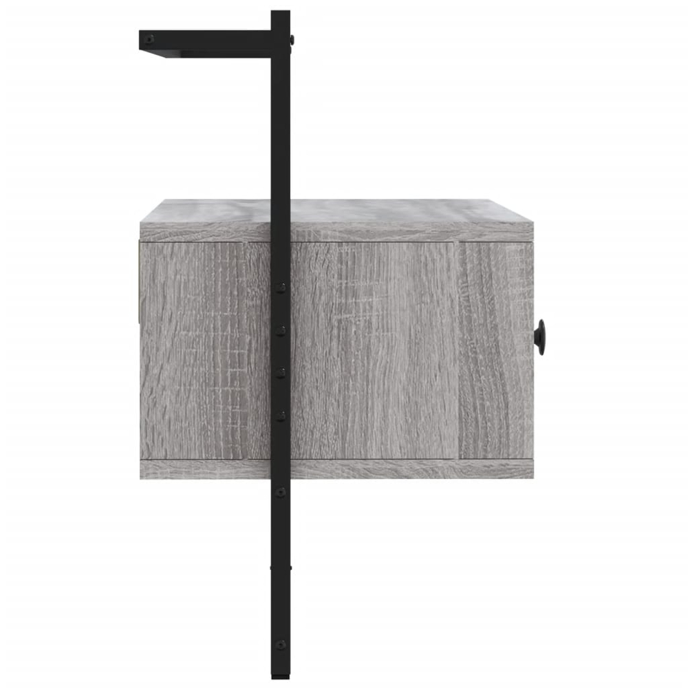 vidaXL 2 Drawer Grey Sonoma Wall Mounted TV Cabinet Image 6