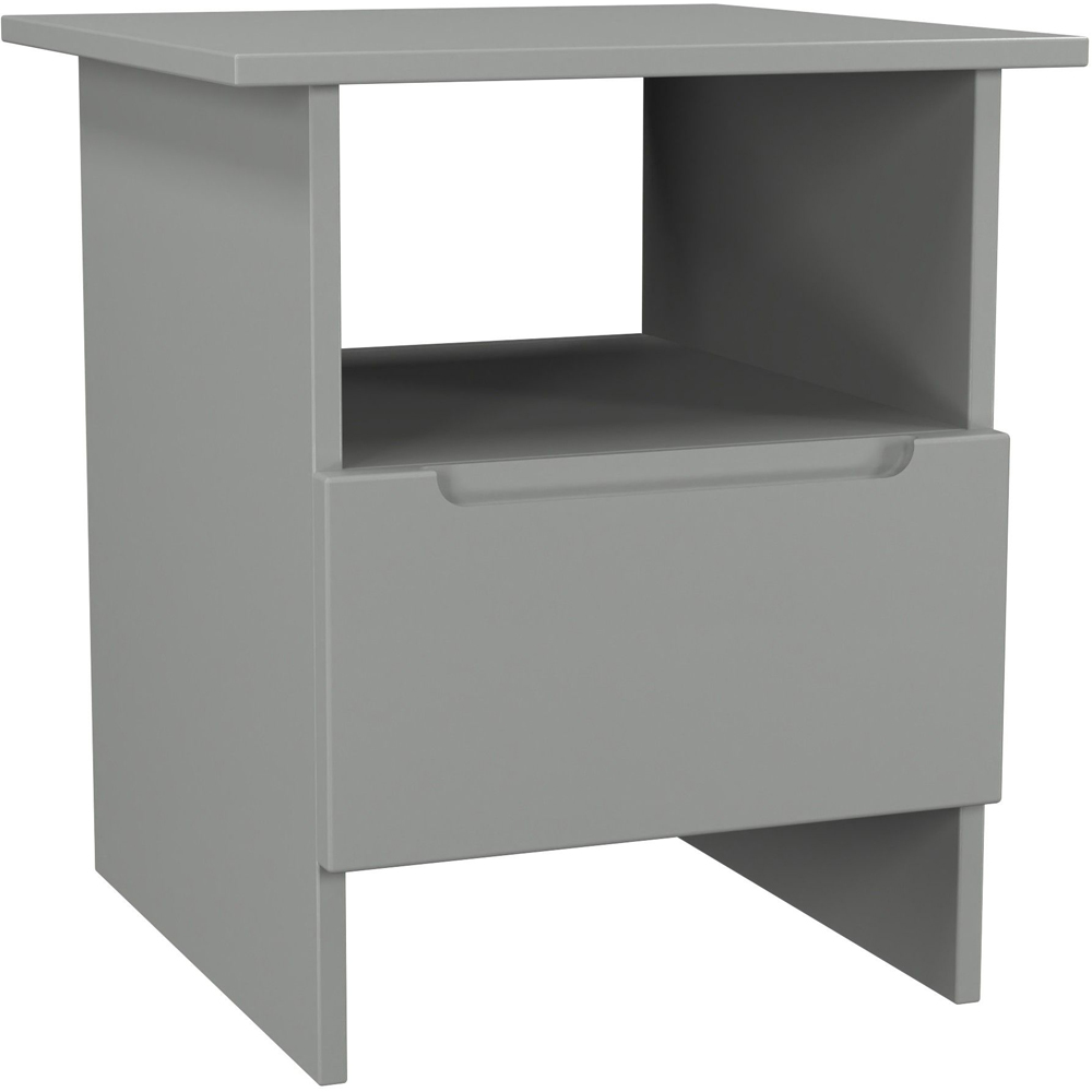 Crowndale Milan Single Drawer Single Shelf Dusk Grey Lamp Table Ready Assembled Image 7