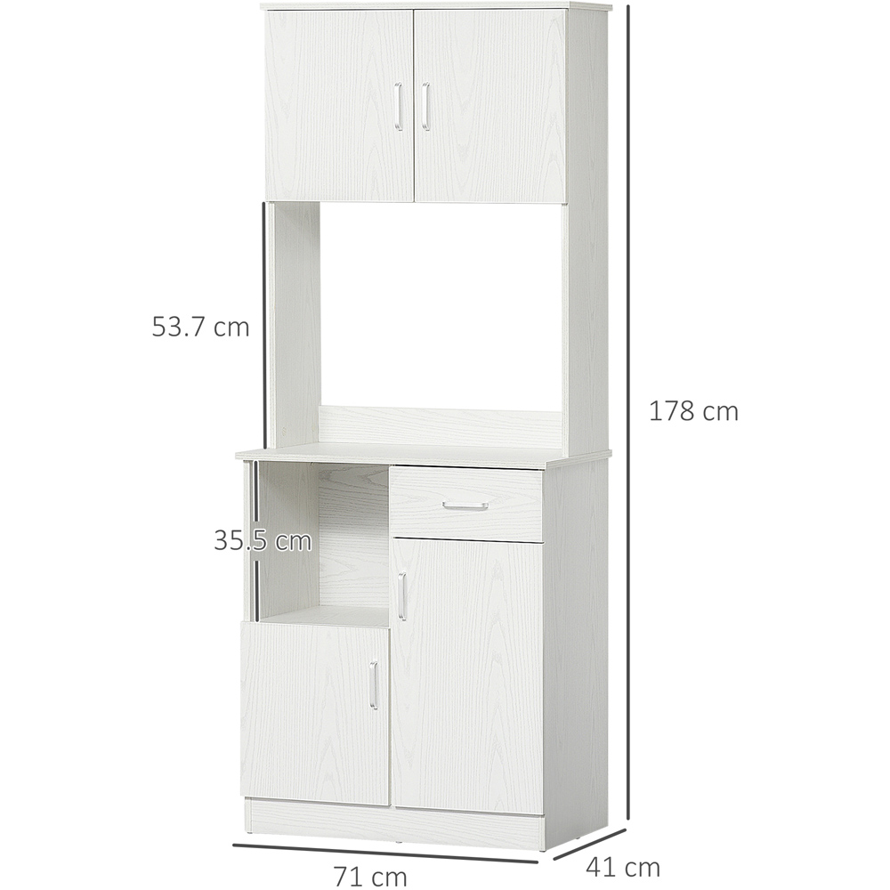 Portland 4 Door Single Drawer White Kitchen Storage Cabinet Image 8