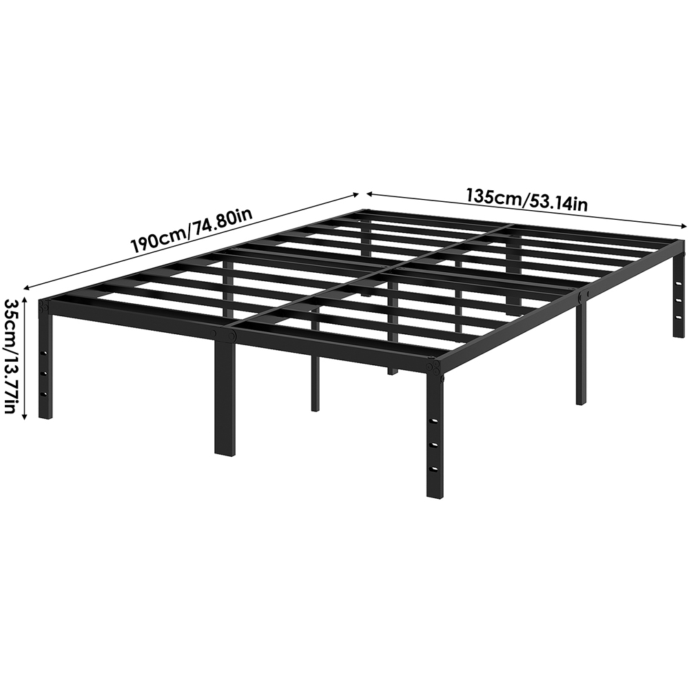 Living and Home Double Black Metal Bed Frame Image 8