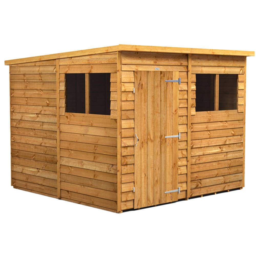 Power 8 x 8ft Overlap Pent Garden Shed Image 1