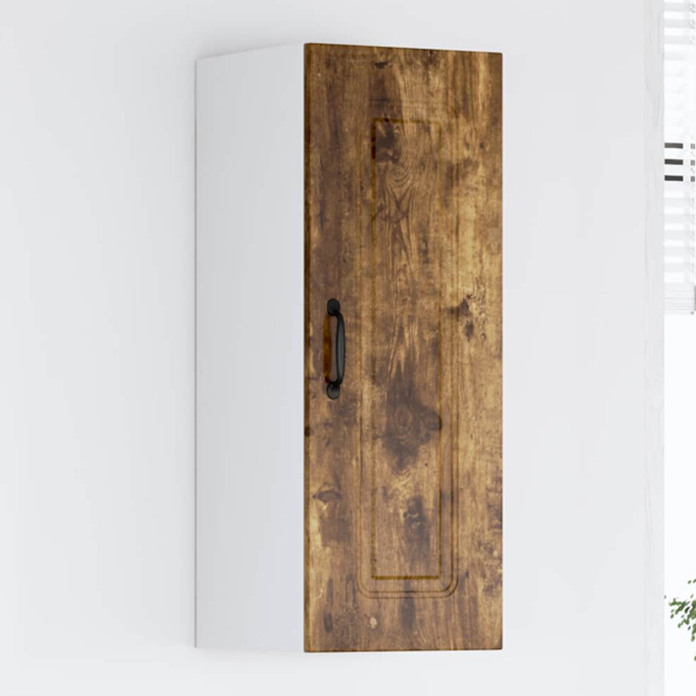 vidaXL Kalmar Single Door Smoked Oak Wall Kitchen Cabinet Image 1