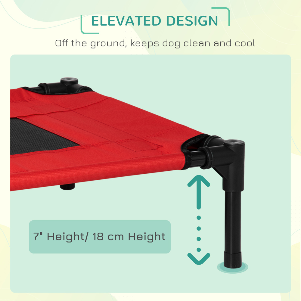 PawHut Red Raised Pet Bed Image 5